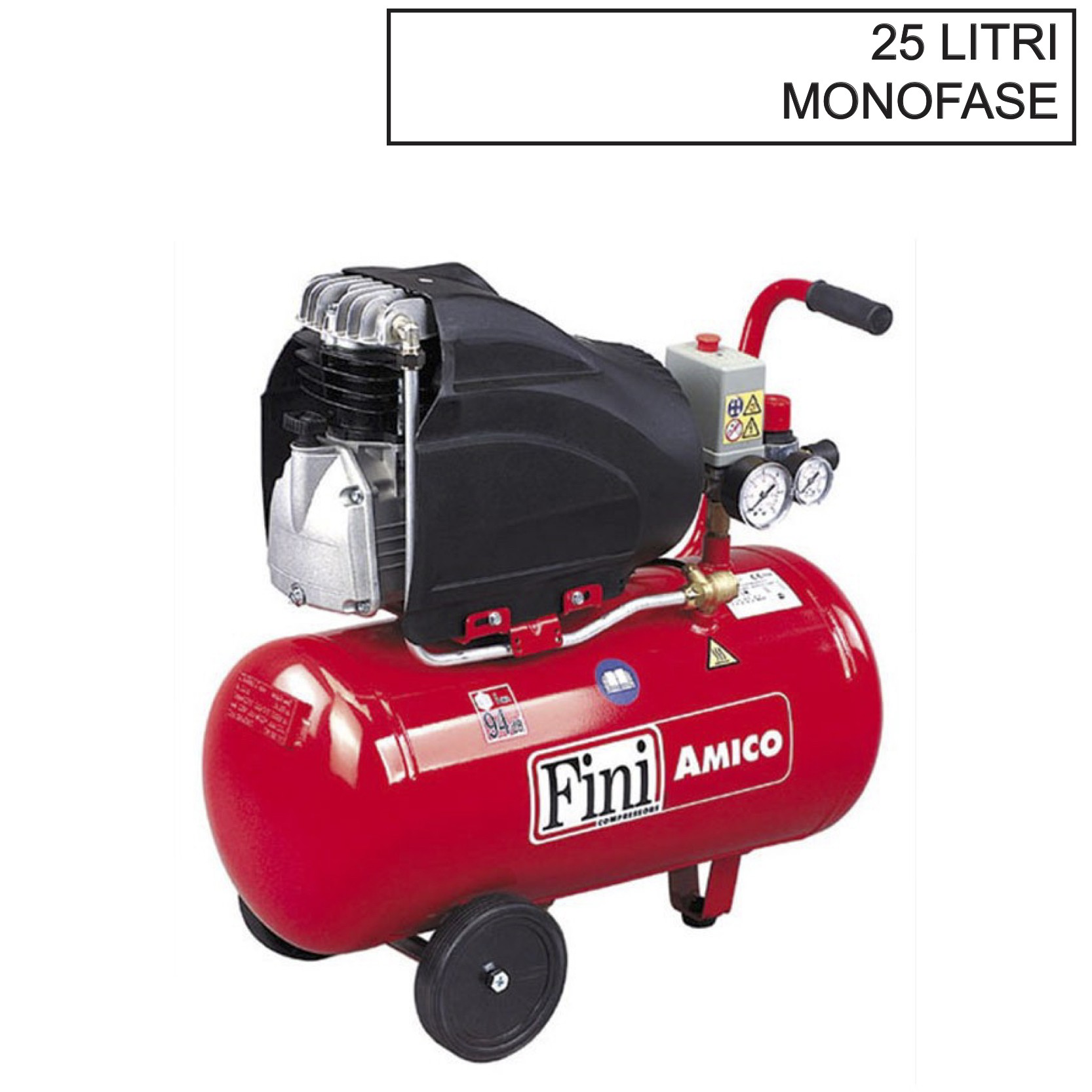 Compressore 25 Litri - 2 Hp Monofase Fini Amico 25/SF2500